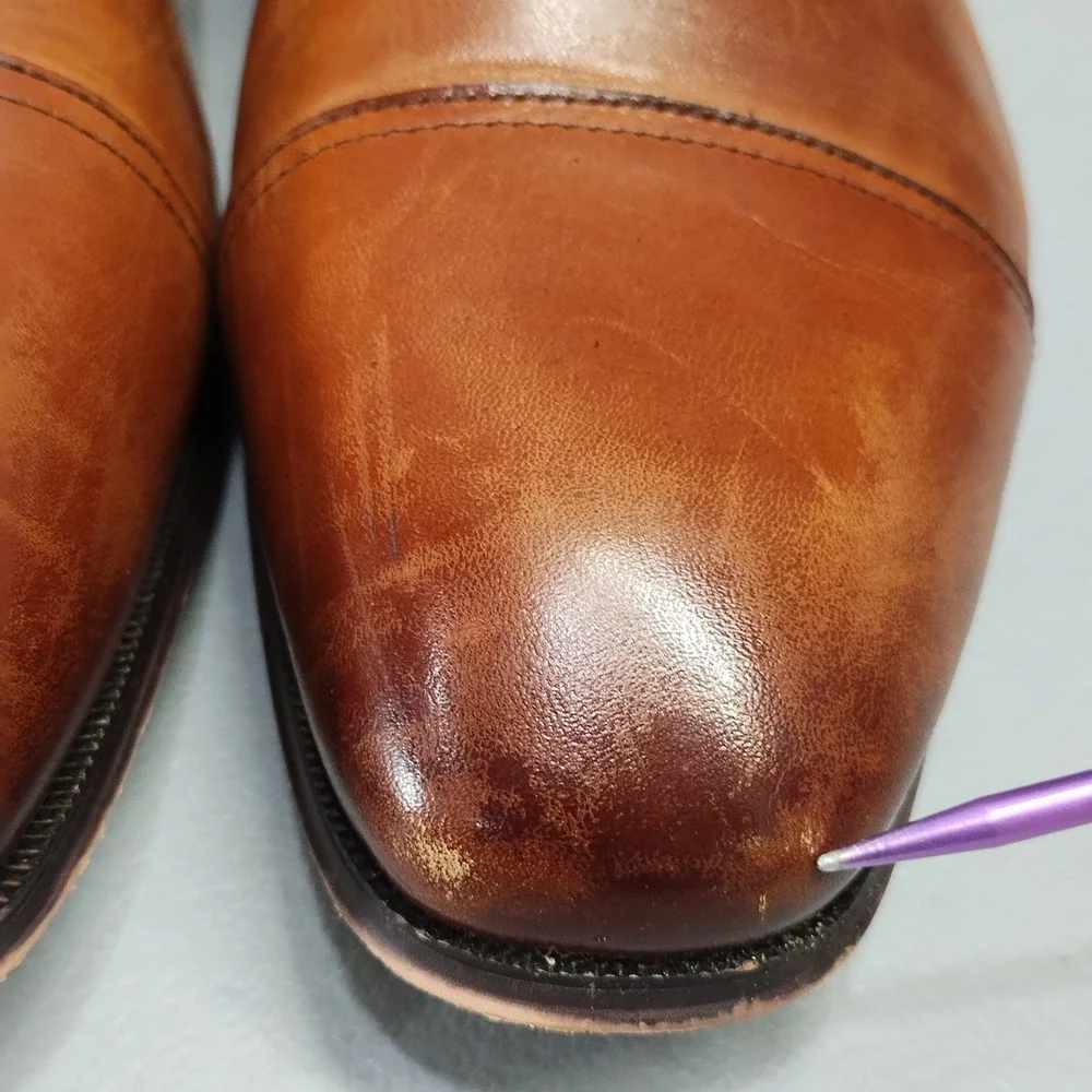 Florsheim Oxford Shoes Mens US 9.5EEE Brown Leather Cap Toe Memory Foam Lace Up